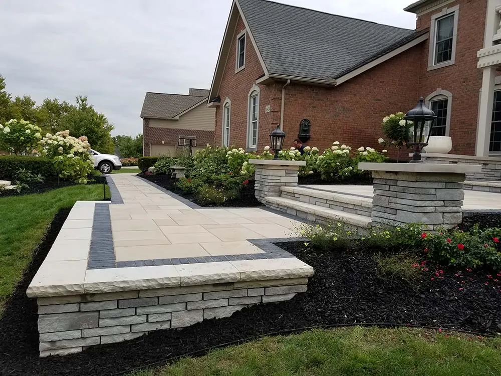 Front Entrance and Driveways: pattern example